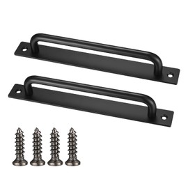 2 Pcs Sliding Door Handles, Black Door Pull Handles, Sliding Barn Cabinet Garden Gate Shed Door Handles, Aluminium Alloy Handles for Kitchen Closet Door, Exterior Interior Door Handles with Screws