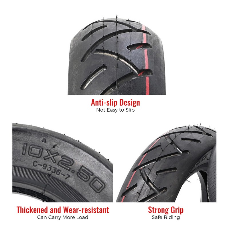 10 Inch 10x2.50 Tire Pneumatic Outer Tyre Compatible for Kugoo