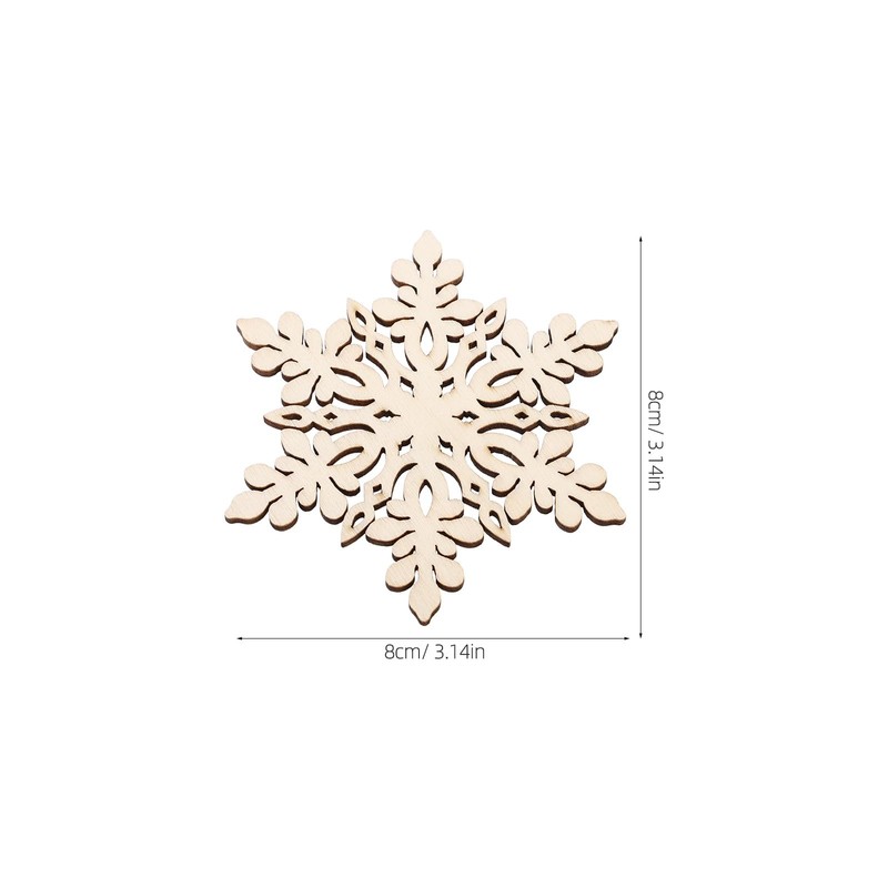 VORCOOL Christmas Wooden Snowflake Pendant: 10Pcs Decoration Embellishments with String