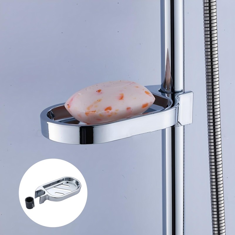 Soap Dish for Shower, Clip on Adjustable Shower Soap Holder,