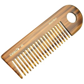 Giorgio G45 Large 6.55 Inch Hair Detangling Comb, Wide Teeth for Thick Curly Wavy Hair. Long Hair Detangler Comb For Wet and Dry. Handmade of Quality Cellulose, Saw-Cut, Hand Polished, Tortoise Shell