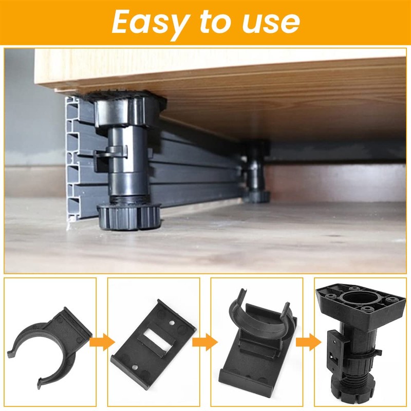THATSRAD 20 x Kitchen Base Brackets Pedestal Clip Kitchen Pedestal