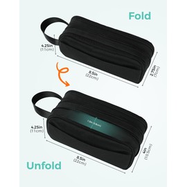 Fmeida Pencil Case Pouch Expandable - Extra Large Pencil Pouch Aesthetic Pencil Bag Office Stationery Organizer with Handle for Men Women Kids Back to School Supplies - Business Black