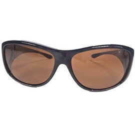 SolarShield Fits Over Sunglasses Dark Tortoise with Amber Lenses Polarized with Side View Size Large