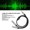 3.5mm to Dual 6.35mm Cable Male to Dual Female Plug