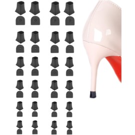 12 Heel Caps, 6 Sizes High Heel Protectors for Walking & Outdoor Weddings (Black)