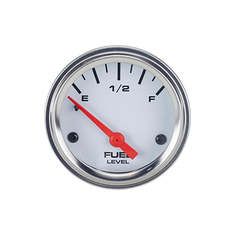 Fuel Level Gauge with Sender, 2-1/16 Inch, White