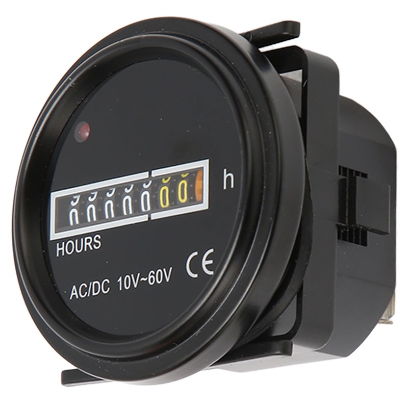 Boat Hour Meter 2.4in Diameter Maximum 99999.99H High Accuracy Mechanical