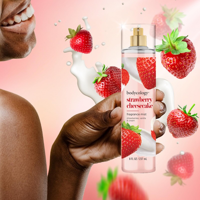 Bodycology Long-Lasting Fragrance Body Mist, Strawberry Cheesecake, 8 fl oz
