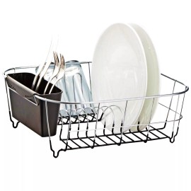 Neat-O Kitchen Steel Over Sink Dish Drying Rack with Cutlery Holder Drainer Organizer