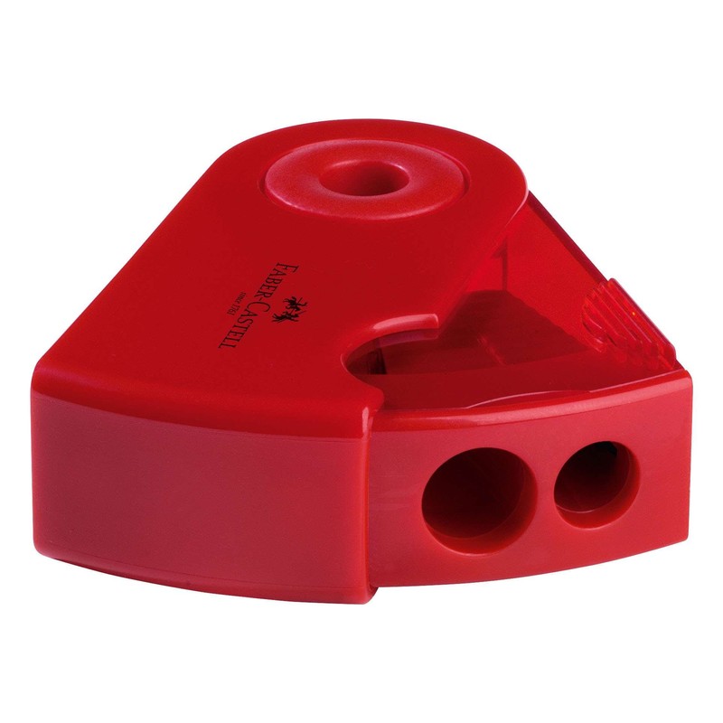 FABER-CASTELL 182701 Double Sharpener Sleeve, Assorted Red and Blue, No