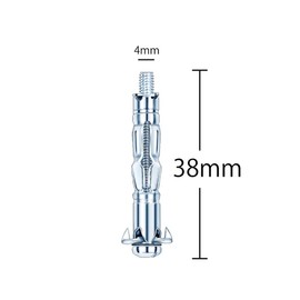 25pcs M4×38 Heavy Duty Hollow Wall Anchors Metal Fixings Anchors Plugs Expansion Screw Bolts for Drywall Sheetrock Wall Fixings