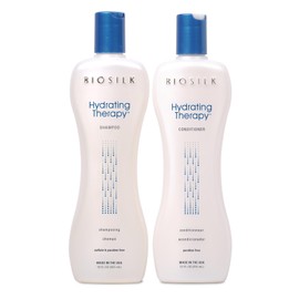 Biosilk Hydrating Therapy Shampoo & Conditioner, Replenishes Hair Moisture & Coarse Hair, Sulfate, Paraben, & Cruelty-Free, 12 Oz (2 Count)