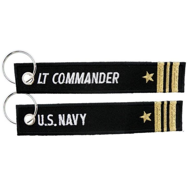Eagle Crest U.S. Navy Lieutenant Commander Black Embroidered Key Chain