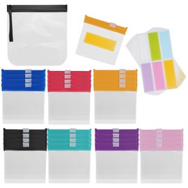 28Pcs Pill Pouch Bags, WATUNID Zippered Pill Pouch with Labels, Reusable Pill Poucheswith Slide Lock, Portable Pill Baggies Medicines Organizer, Self Sealing Travel Pill Bags for Pills Small Items