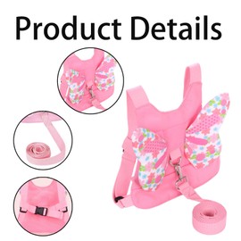 Baby Reins Toddler Reins, Baby Reins Walking Harness Butterfly Wings Baby Toddler Walking Harness, Reins for Toddlers Girls Toddler Reins for Walking 1-3 Years(Pink)