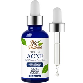 Bionature Clarifying Acne Serum with 2% Salicylic Acid, 5% Niacinamide, Vitamin C, Arbutin & Ceramides – Brightening, Hydrating, Pore Refining, Oil Control, Dark Spot Corrector – 30ml for All Skin Types