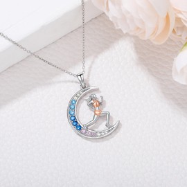 Midir&Etain Running Necklace for Women 925 Sterling Silver Runner Pendant Necklaces Sport Jewellery Birthday Running Fan Graduation Gifts for Girls Friend