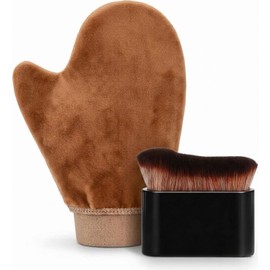 Tanning Mitt and Fake Tan Brush Set, Reusable Applicators for Face and Body