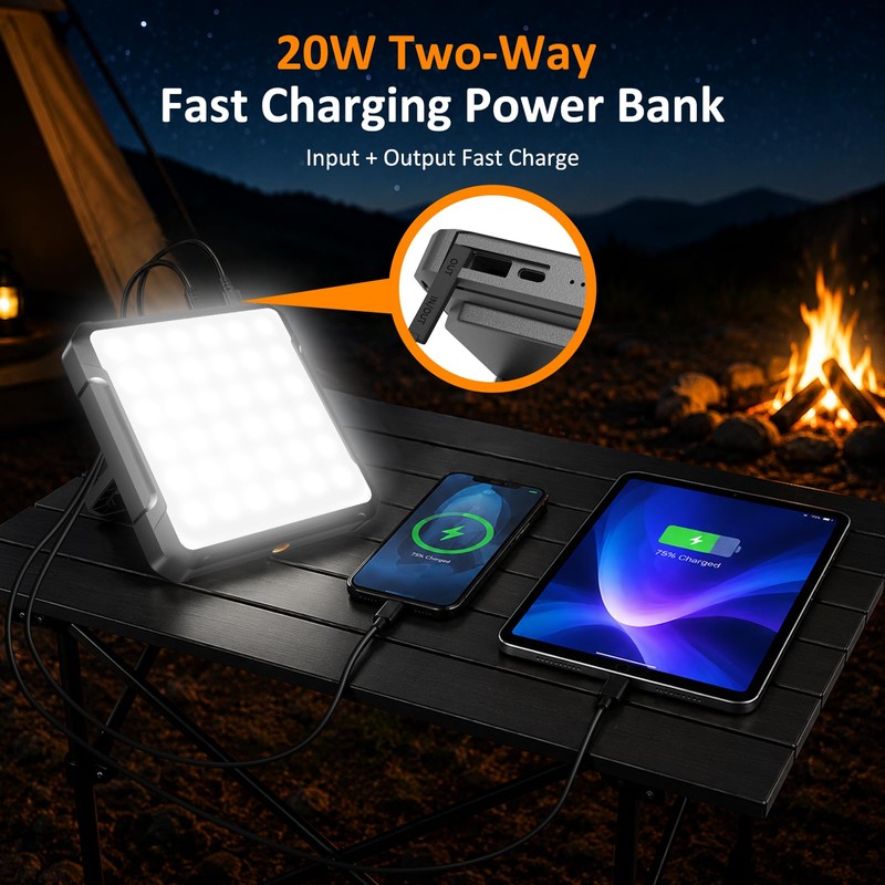 20000mAh Rechargeable Camping Lantern, 1300LM Ultra Bright LED Light, Fast