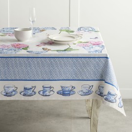 Maison d' Hermine Tablecloth 100% Cotton 140cmx180cm Washable Square Table Cover Decorative Easter Tablecloths for Dining, Buffet Parties & Camping, Canton - Spring/Summer