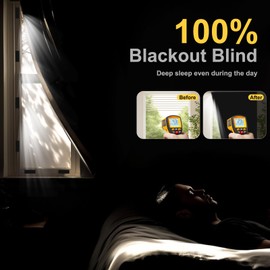 100% Blackout Blind | Portable Blackout Blind 𝟐𝟓𝟎𝐗𝟏𝟒𝟓𝐜𝐦 | Blackout Blind Stick On for Windows Fits Any Size Shape | Travel Blackout Blinds for Bedroom Nursery Loft RV Car