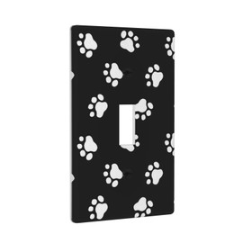 Dog Paw Prints Light Switch Cover Decorative Single Toggle Wall Plate 1-Gang Art Electrical Faceplate for Home Bedroom Decor 4.50" x 2.76"