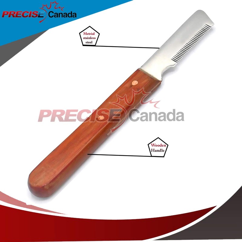 PRECISE CANADA Professional Dog Stripping Knife Grooming Tool, Medium Slant