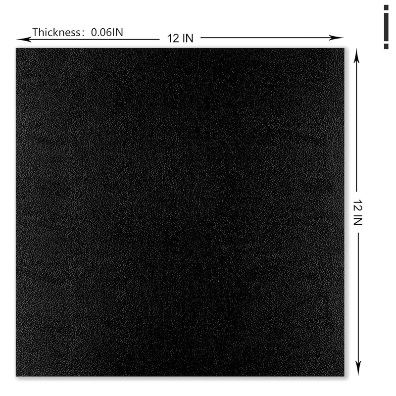 Black Peel and Stick Floor Tile Matte Vinyl Flooring Waterproof