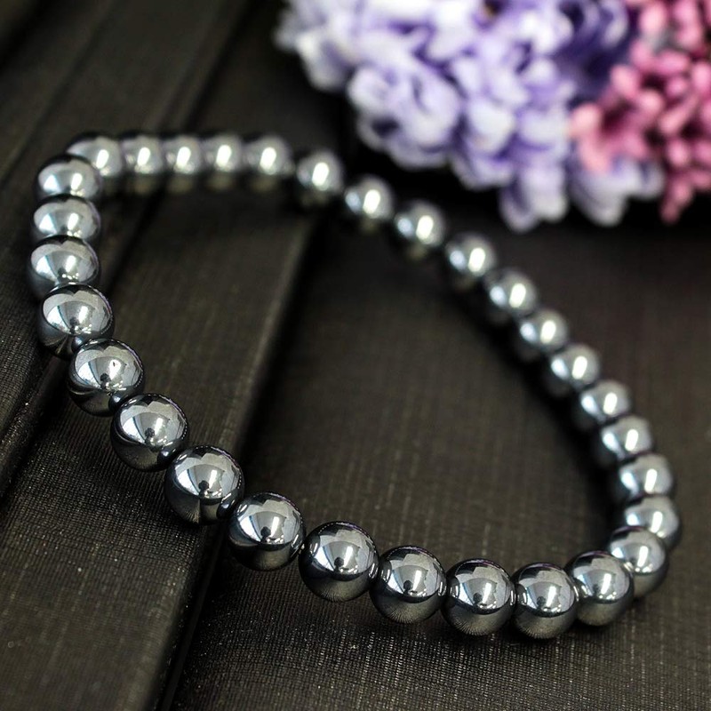 [One & Only Jewelry] Terahertz Mineral 6mm Bracelet Bangle Natural