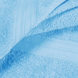 BOUTIQUO Ultra Soft Cotton 6 -Piece Hand Towel Set 16x24 Inch, Ideal for use in Bathroom, Kitchen, Gym, Spa & General Cleaning, Compact & Lightweight Multi Purpose Hand Towels - Sky Blue