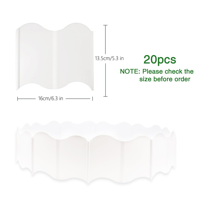 20 Pcs Garden Edging Borders, 10.5ft Plastic Landscape Borders, 5.3