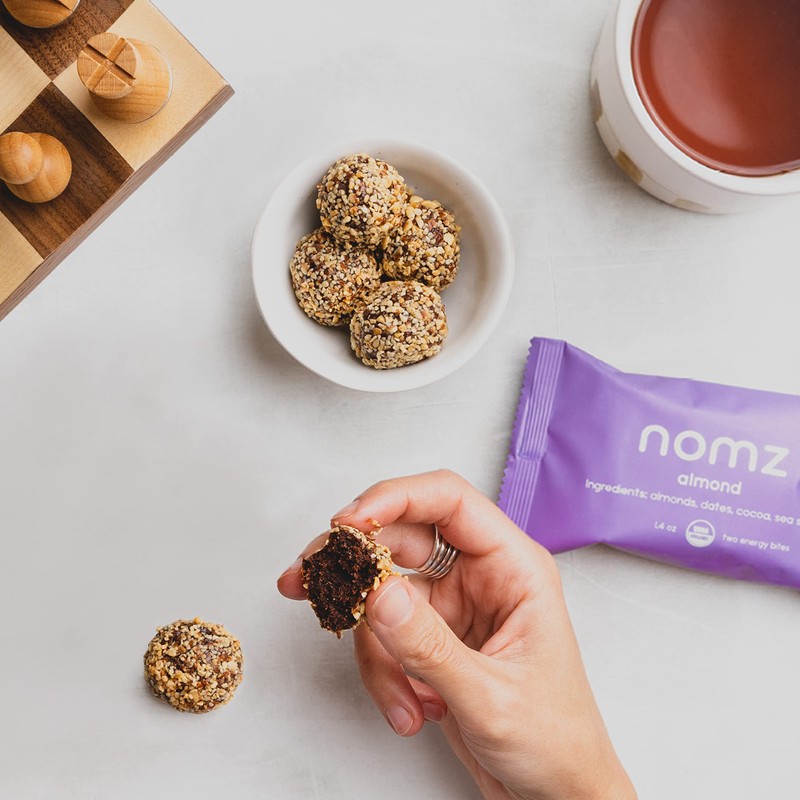 nomz Almond Energy Bites, Delicious & Healthy, Vegan-Friendly, Paleo, Great