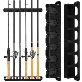 Yardwe Pool Cue Holder 6 Wall Mounted Pool Cue Rack Pool Stick Holder Billiard Cue Rack Fishing Rod Holder Stand Fishing Pole Holder