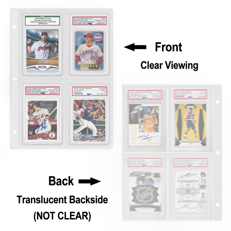 Graded Card Slab Binder Pages for Storage & Display, Compatible