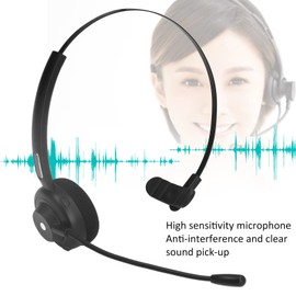 VBESTLIFE Call Center Headset, Wireless Bluetooth 5.1 Headset, Single Ear Microphone with Noise Cancelling for Call Center, Online Course