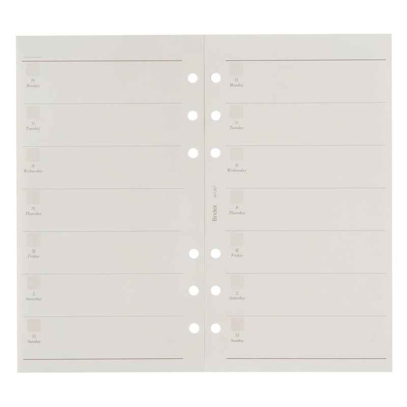 Bindex 307 Personal Organizer Refill, Bible Size, 6 Holes, Efficiency
