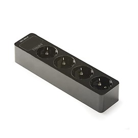 FAMATEL Connection strip 4 connectors, wireless, up to 3680 W, 16 A, 250 V, child lock, alignment sockets 45°, prevents hidden consumption, black