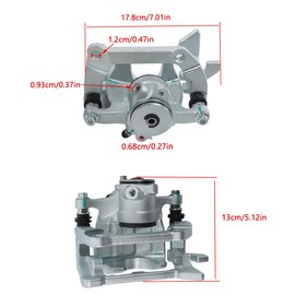 Thomletha 2pcs Rear Side Disc Brake Calipers Assembly with Bracket Replacement for A4 A5 Quattro 2009-2012 Q5 19-B7262 19-B7263