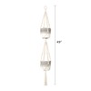 Mkono Macrame Double Plant Hanger Indoor Outdoor 2 Tier Hanging
