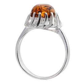 Sterling Silver and Baltic Honey Amber Ring "Megan" size: 8