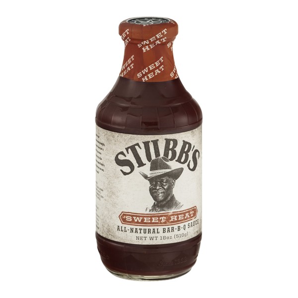 Stubbs Sweet Heat Sauce Barbecue BBQ 18oz Bottle, 6 Pack