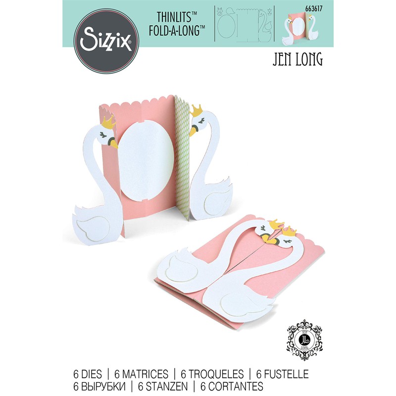 Sizzix Thinlits Die Set 6 Pack Card Swan Fold Jen