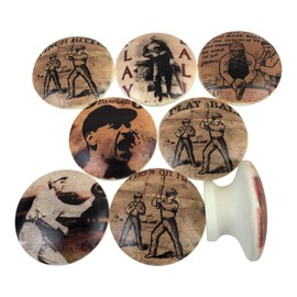 Set of 8 Baseball Wood Cabinet Knobs (Play Ball)