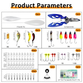 FREE FISHER 155Pcs Fishing Lures Tackle Including Soft Plastic Lures, Jig Hooks, Fishing Spinners, Crankbait, Barrel Swivel, Hooks, Clear Fishing Float, Plier Tackle Box for Bass Trout Pike Crappie