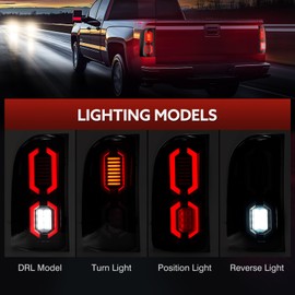 vvavv LED Tail Light Fit for 2007-2013 Chevy Silverado 1500 2500HD 3500HD/2012-2014 GMC Sierra 2500HD/2007-2014 GMC Sierra 3500HD