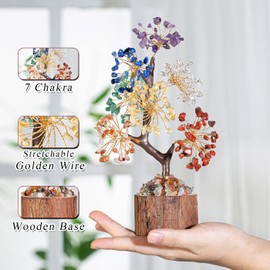 MAIBAOTA 7 Chakra Tree Crystal Tree for Positive Energy Home Office Decor Crystal Decor Crystal Tree of Life for Meditation