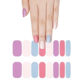 NKA Semi-Cured Gel Nail Strips Kit – 16 Long Strips in 8 Sizes – Quick & Easy Application – Cures in 60 Seconds – Includes Mini File & Cuticle Stick – Long-Lasting, MACARON