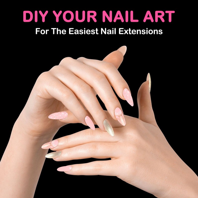 Nail Tips, Almond, Pack of 550 Tips for Gel Nails,