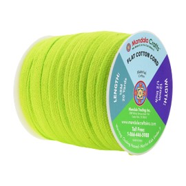 Mandala Crafts - Cordón plano con cordón de repuesto, 1/2 pulgadas, 20 yardas, color verde lima, cordón suave, cordón de algodón, con capucha, pantalones de repuesto con cordón